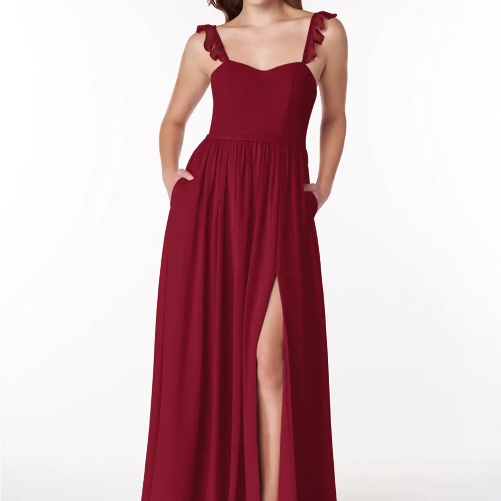 Azazie Metz, Burgundy Bridesmaid Dress,